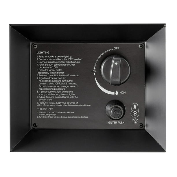 Mainstays 42" Rectangle Black Finish Modern Steel Fire Pit: 42" x 20" 50000 BTU Propane Fire Pit Table with Lid, Tank Hideaway and Cover - open_box