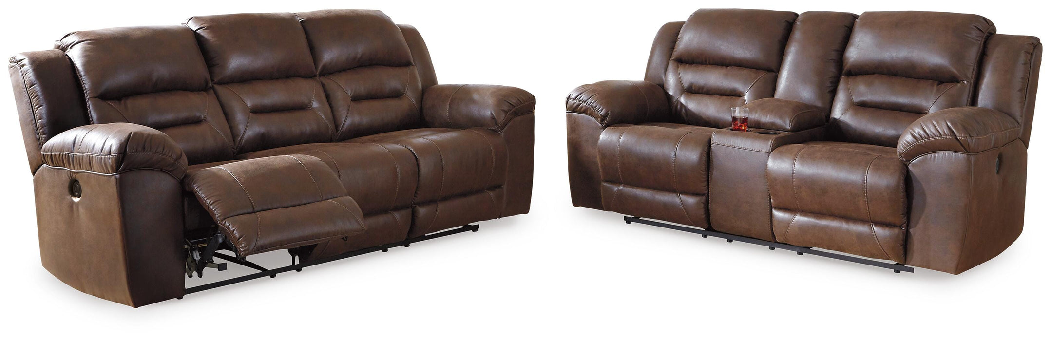 Stoneland Chocolate Stoneland Sofa and Loveseat