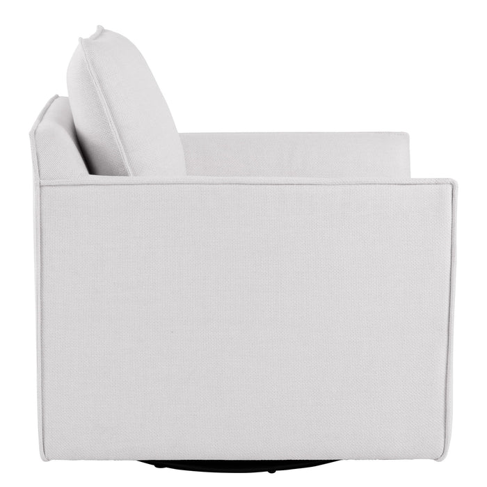 My Texas House Briar Swivel Accent Chair, Cream Linen - new