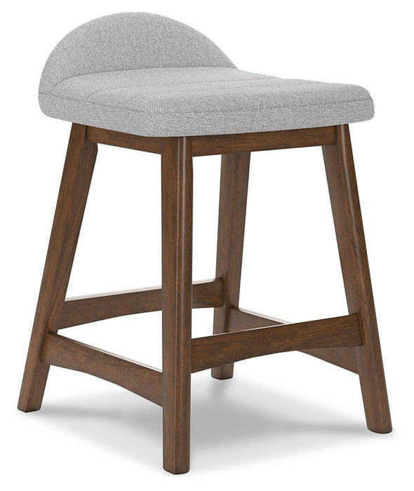 Lyncott Light Gray/Brown Lyncott Counter Height Bar Stool