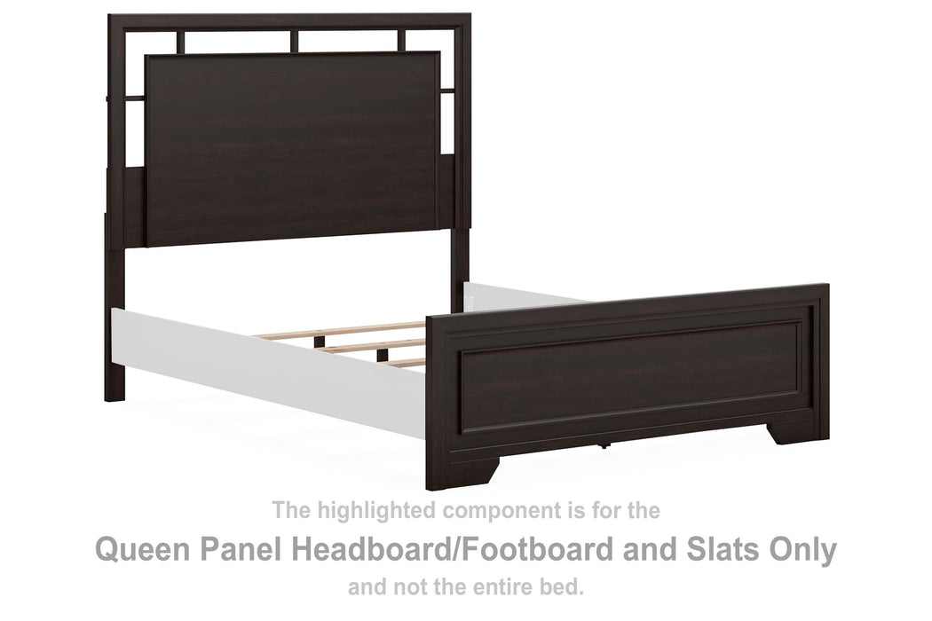 Covetown Dark Brown Queen Panel HDBD/FTBD/Slats