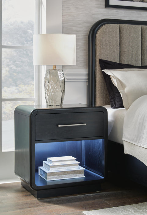 Rowanbeck Black One Drawer Night Stand