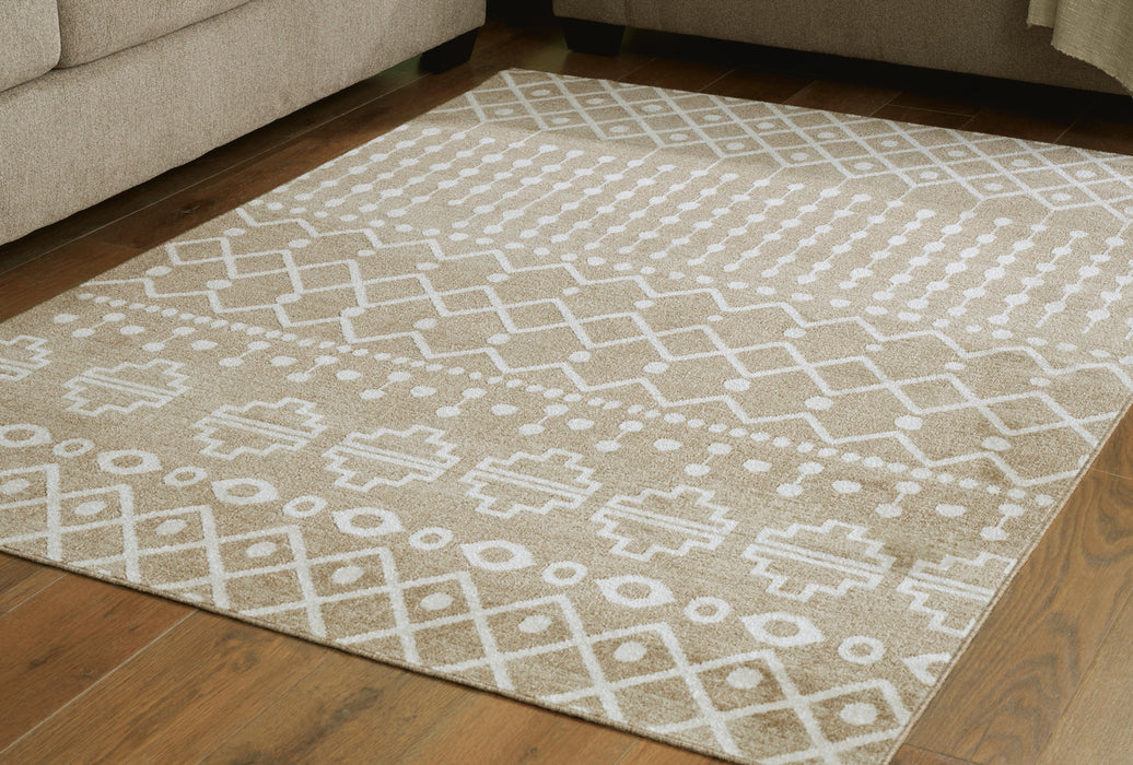 Bunchly Tan/Brown/Cream Washable Medium Rug