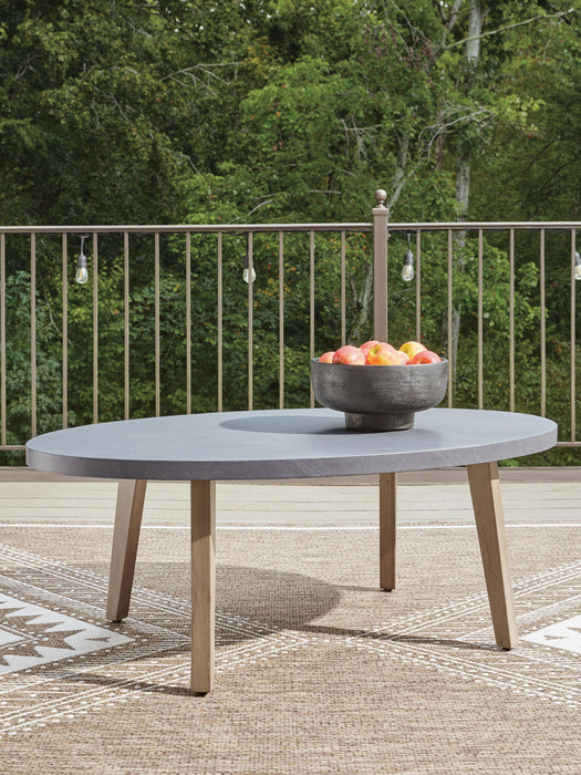 Francis Beach Natural/Gray Oval Cocktail Table