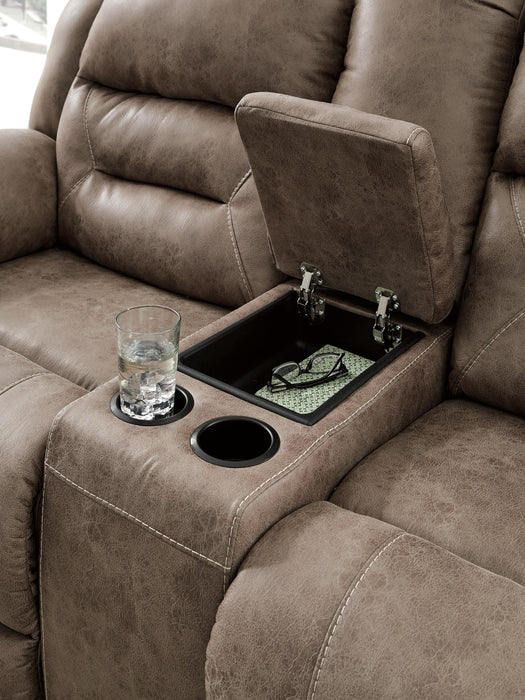 Stoneland Fossil Stoneland Reclining Loveseat with Console