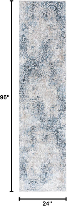 Safavieh Parker Collection Runner Rug - 2' x 8', Blue & Taupe, Non-Shedding & Easy Care, Ideal for High Traffic Areas in Living Room, Bedroom, Dining (PRK116M-28) - use_like_new