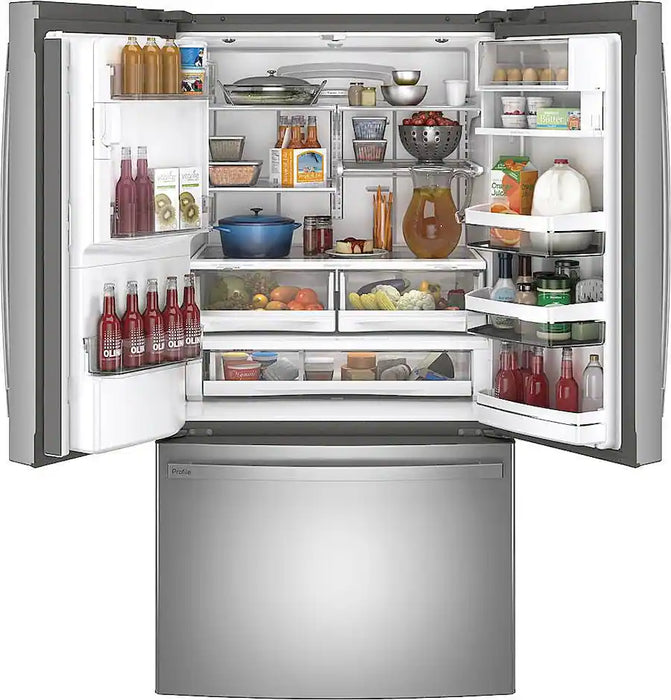GE Profile - 27.7 Cu. Ft. French-Door Refrigerator with Hands-Free AutoFill - Stainless Steel - new
