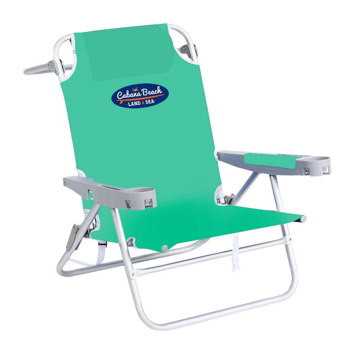 Cabana Life Deluxe Five reclining positions Beach Chair, Biscay Green - open_box