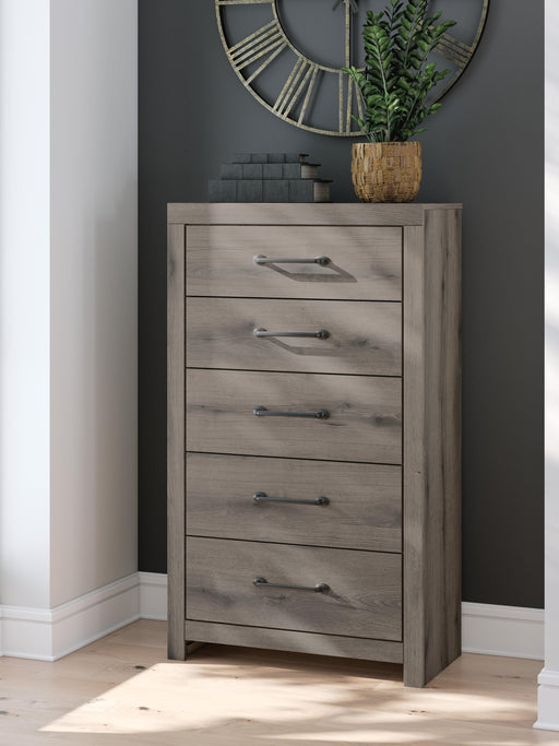Urbanoore Brown Gray Five Drawer Chest