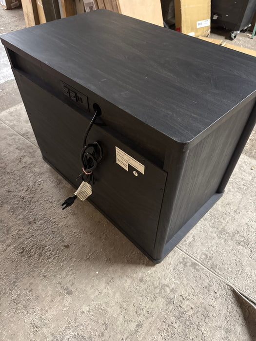 Better Homes & Gardens Oaklee 3 Drawer Nightstand with USB, Charcoal Finish - new