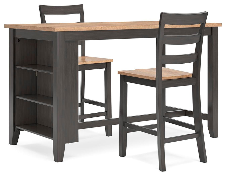 Gesthaven Natural/Brown Gesthaven Counter Height Dining Table and 2 Barstools