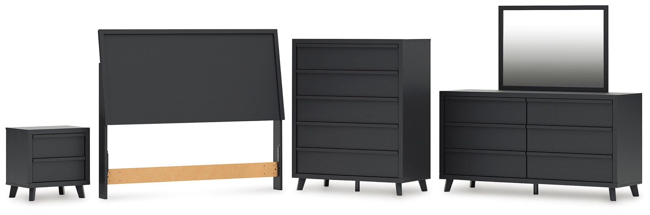 Danziar Black Panel Headboard Bedroom Collection