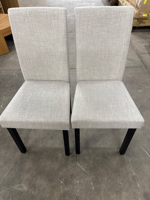 Polytrends Grandview Upholstered Linen Fabric Dining Chair (Set of 2) Light Gray Modern & Contemporary, Traditional - new