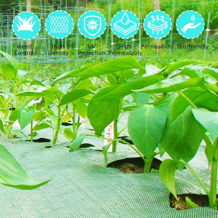 6 x 300 ft Weed Barrier Landscape Fabric, Heavy Duty Premium 3.2oz Weed Blocker Fabric Garden Bed Cover, Easy Setup & Superior Weed Control, Eco-Friendly & Convenient Design - open_box