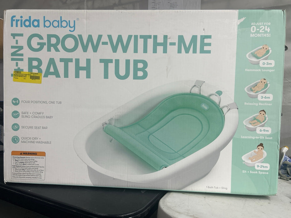 Frida Baby 4 in 1 Grow With Me Baby Bath Tub for Newborn to Toddler, White - new