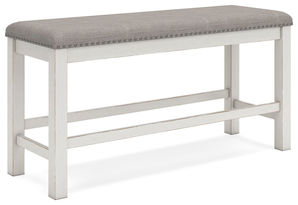 Robbinsdale Antique White DBL Counter UPH Bench (1/CN)