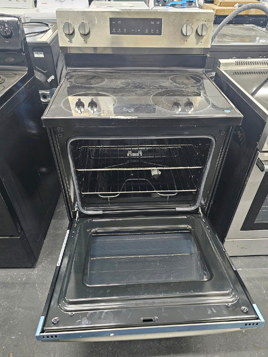 GE - 5.3 Cu. Ft. Freestanding Electric Range with Steam Cleaning and 4 Burner Radiant Cooktop - Stainless Steel - new