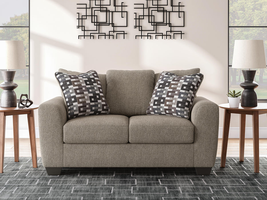 Triston-Peaks Suede Loveseat