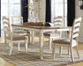 Realyn Chipped White Realyn Dining Table and 4 Chairs