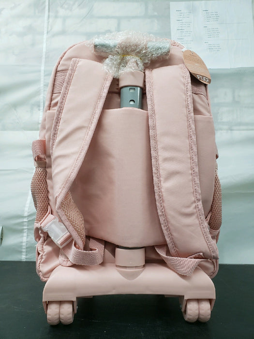 AGSDON Rolling Backpack for Girls and Women, Roller Wheels School Bookbag, Wheeled Suitcase Backpacks with Lunch Bag for Teen - Pink - new