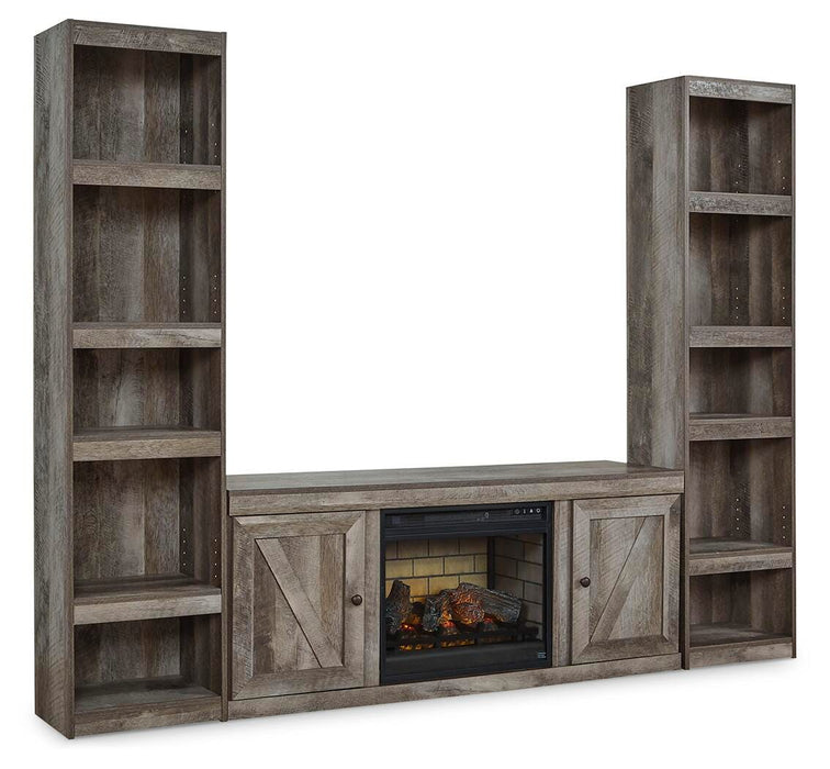 Wynnlow Gray Wynnlow 3-Piece Entertainment Center with Electric Fireplace