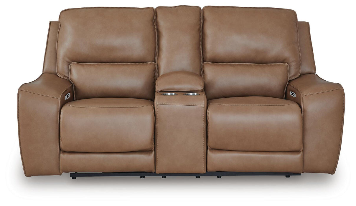 Silverbrooke Caramel PWR REC Loveseat/CON/ADJ HDRST