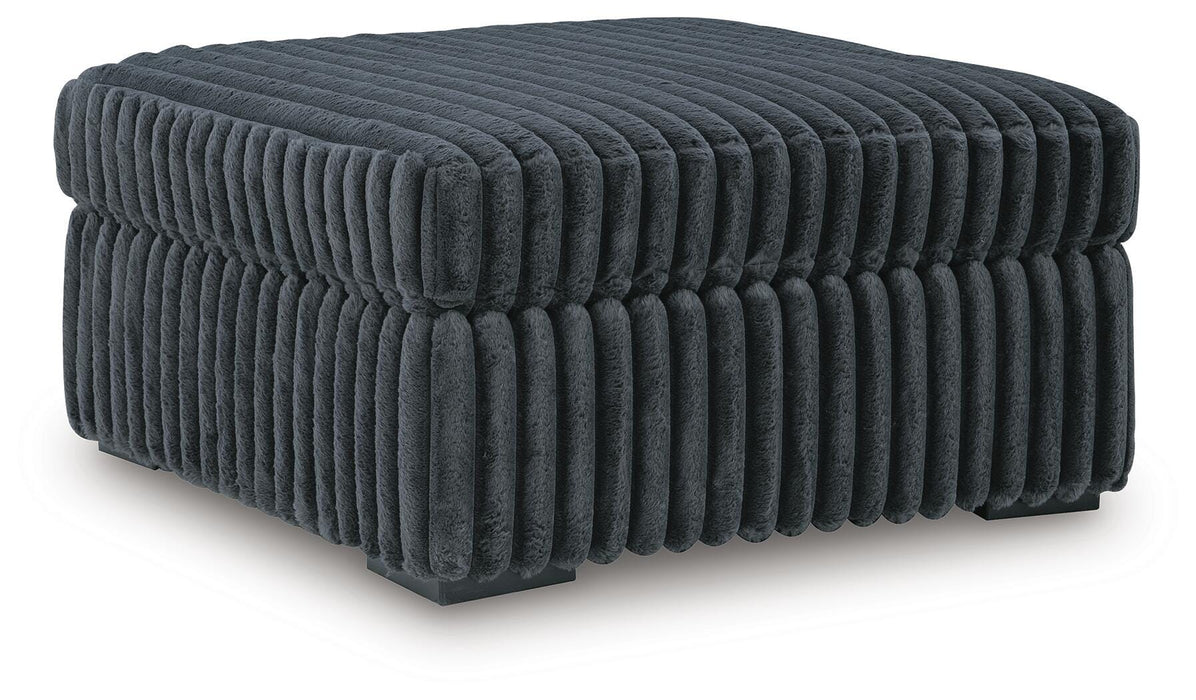 Midnight-Madness Gunmetal Oversized Accent Ottoman
