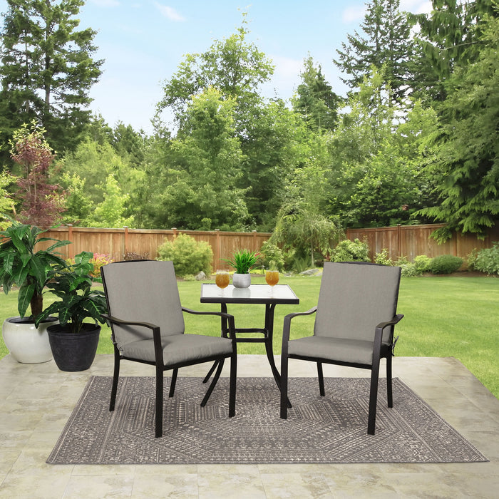 Mainstays 37"L x 19.5"W Tan 1 Piece Rectangle Outdoor Chair Cushion - open_box