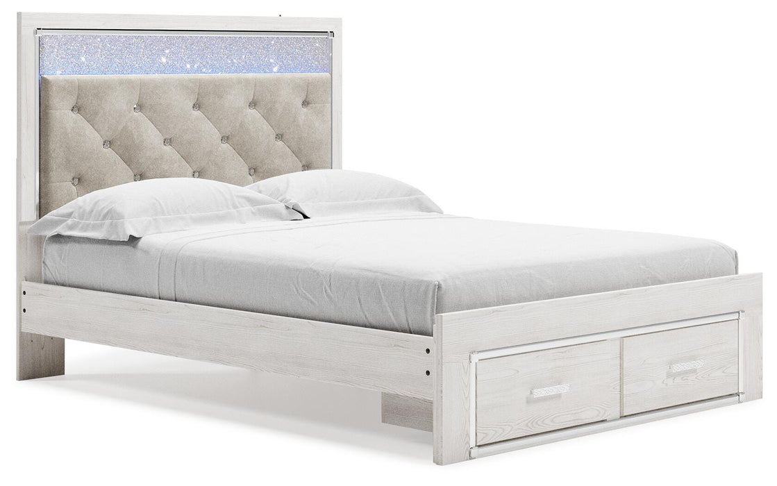 Altyra White Altyra Queen Upholstered Storage Bed