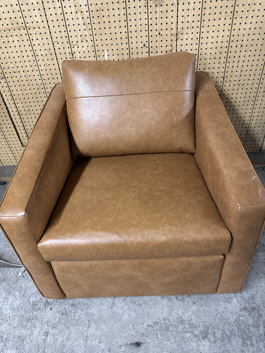 Better Homes & Gardens Steele Swivel Accent Chair, Camel Faux Leather - new