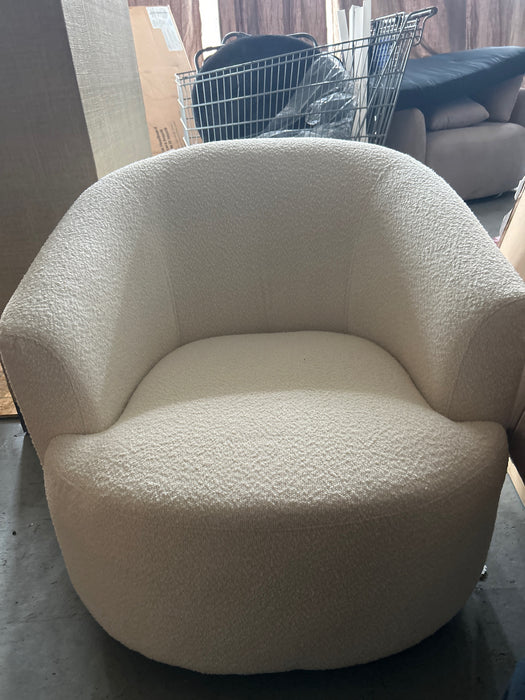 Mainstays Boucle Swivel Accent Chair, Cream - new