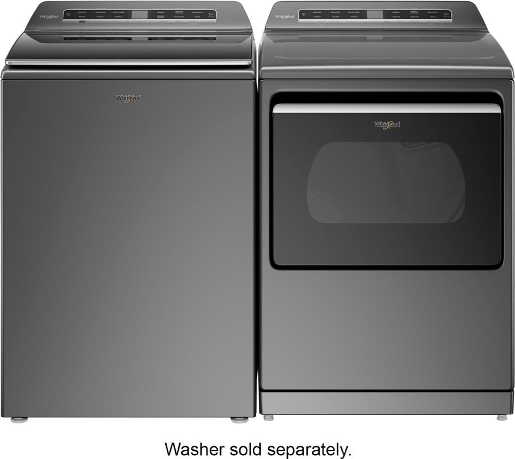 Whirlpool - 7.4 Cu. Ft. Smart Electric Dryer with Steam and Advanced Moisture Sensing - Chrome Shadow - display_model