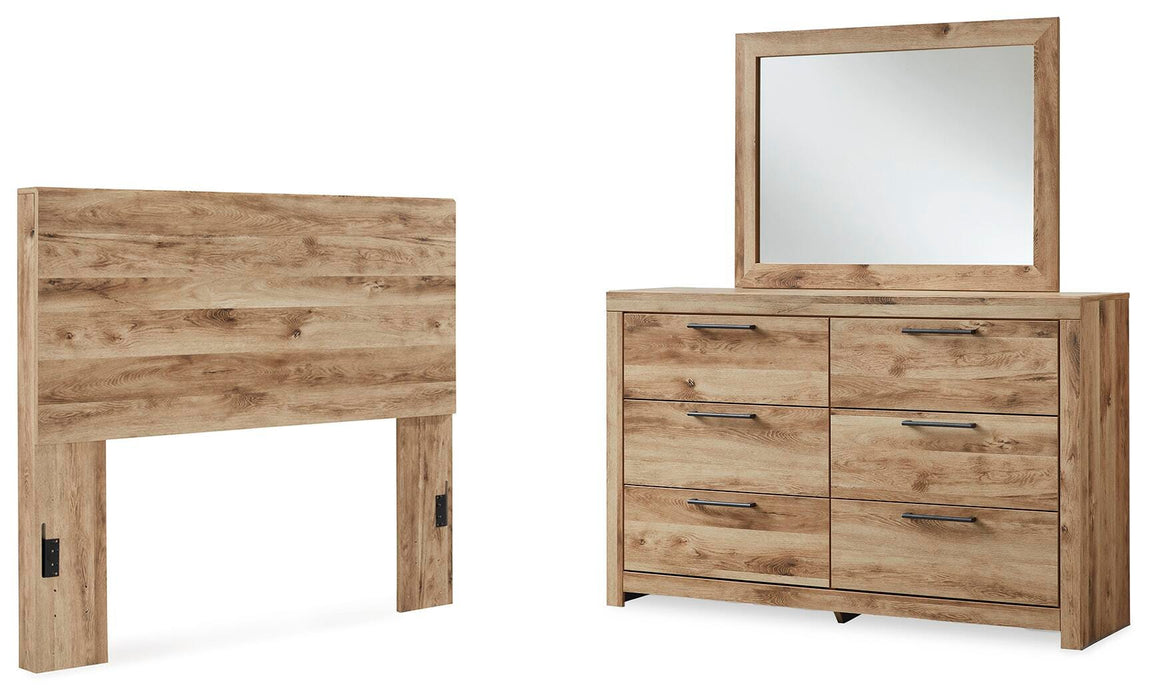 Hyanna Tan Brown Hyanna Full Panel Headboard, Dresser and Mirror - Brand New