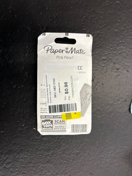 Paper Mate Pink Pearl Erasers, Large, 3 Count - new