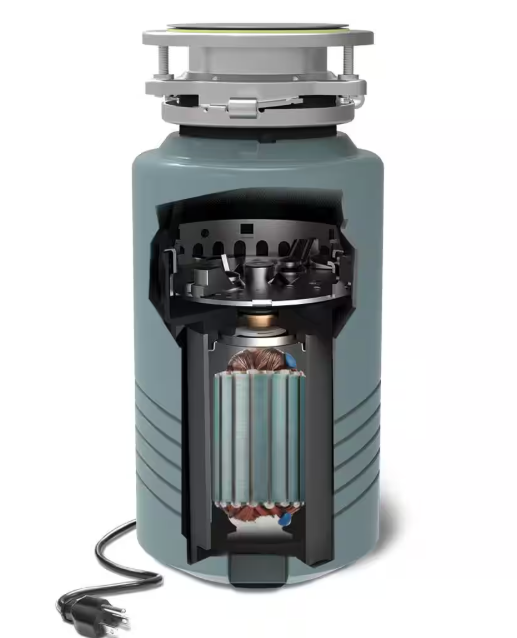 Glacier Bay TurboGrind Max 1 hp. Continuous Feed Garbage Disposal with Power Cord - open_box