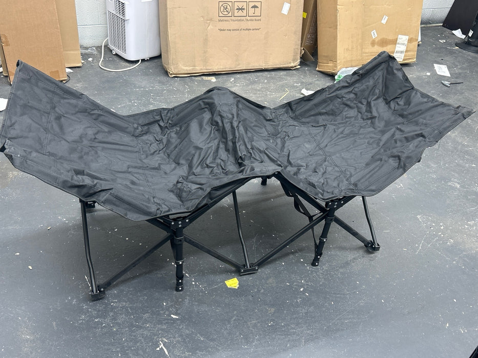 HONGGE 32in Folding Camping Cot with 2 Sided Mattress Heavy Duty Sleeping Cot Perfect for Guests Travel Camp Office Outdoor Adventures And Beach Relaxation - new