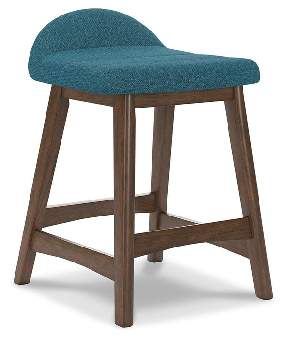 Lyncott Blue/Brown Lyncott Counter Height Bar Stool