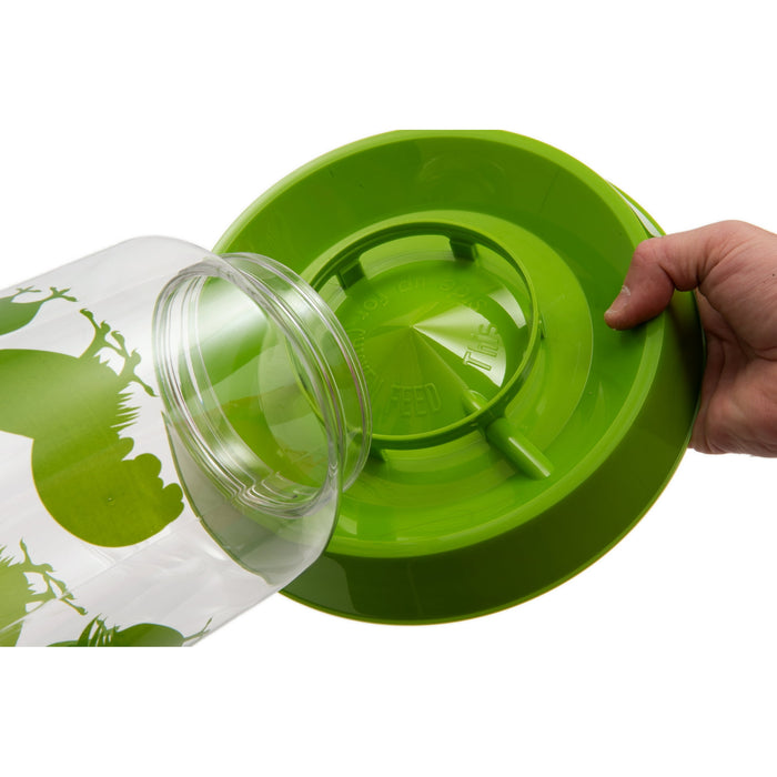 Happy Home Pet Products Plastic Chicken Feeder or Waterer, Green, 128oz Water, 8 lbs of Food 1 Count - open_box