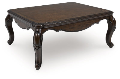 Maylee Dark Brown Rectangular Cocktail Table