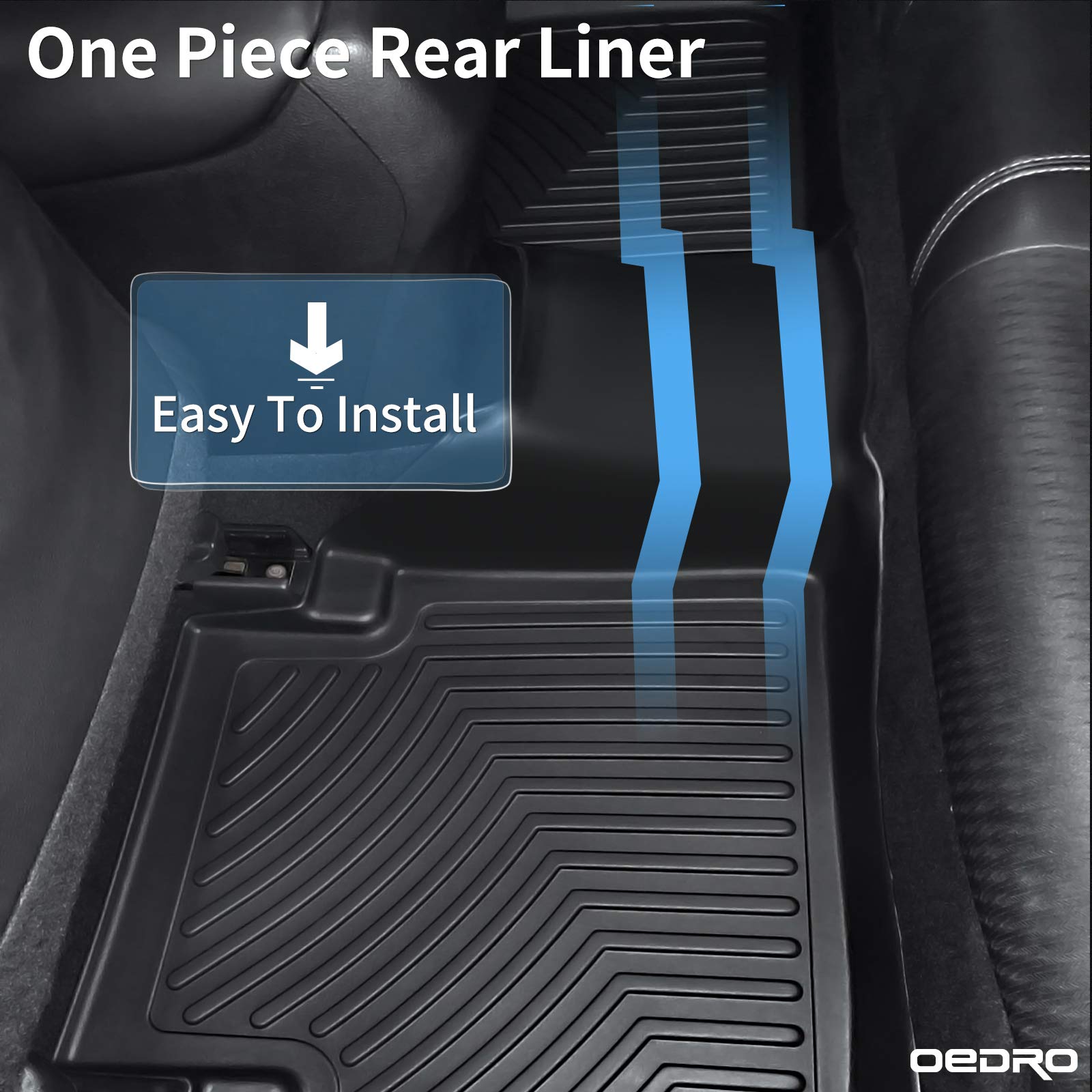 OEDRO Floor Mats Fits for Honda CR-V 2023-2024 (Include Hybrid), Custom Fit TPE All-Weather Floor Liners, Includes 1st and 2nd Row Full Set Liners, Black - open_box