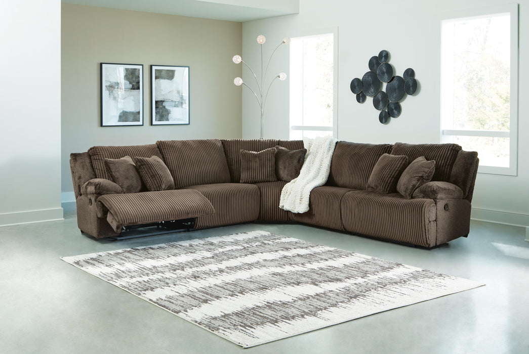 Top Tier Chocolate Top Tier 5-Piece Reclining Sectional