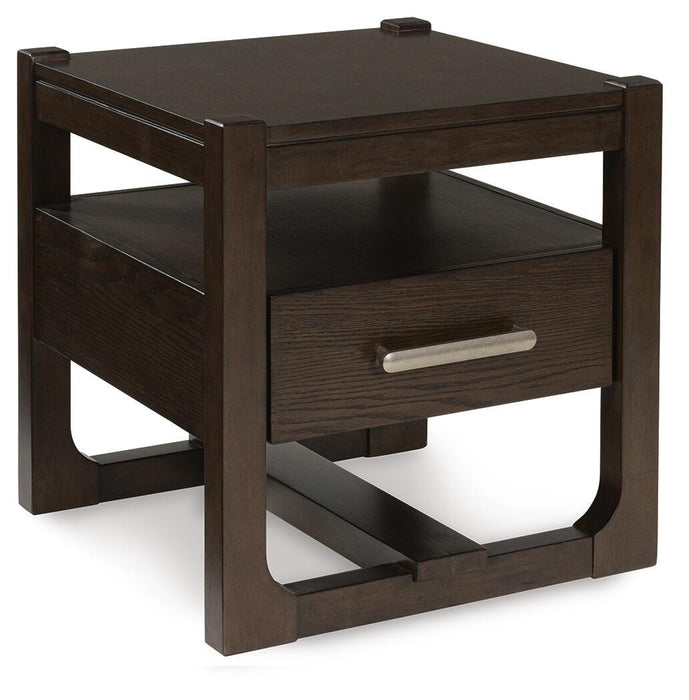 Breckington Dark Brown Square End Table