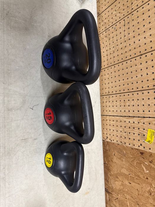 BalanceFrom Wide Grip Kettlebell Exercise Fitness Weight Set, 3-Pieces: 10lb, 15lb and 20lb Kettlebells - new