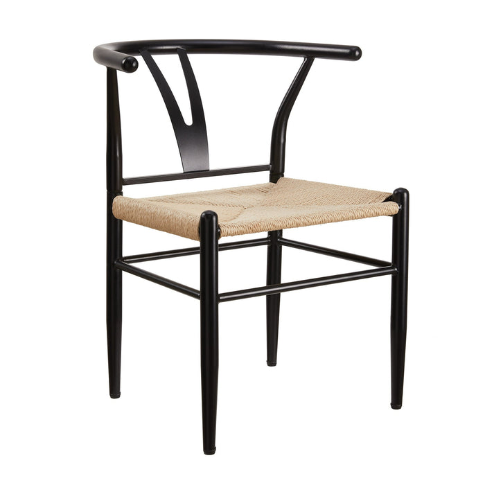 Better Homes & Gardens Springwood Wishbone Chair 2 Pack, Metal Base with Black Finish - new