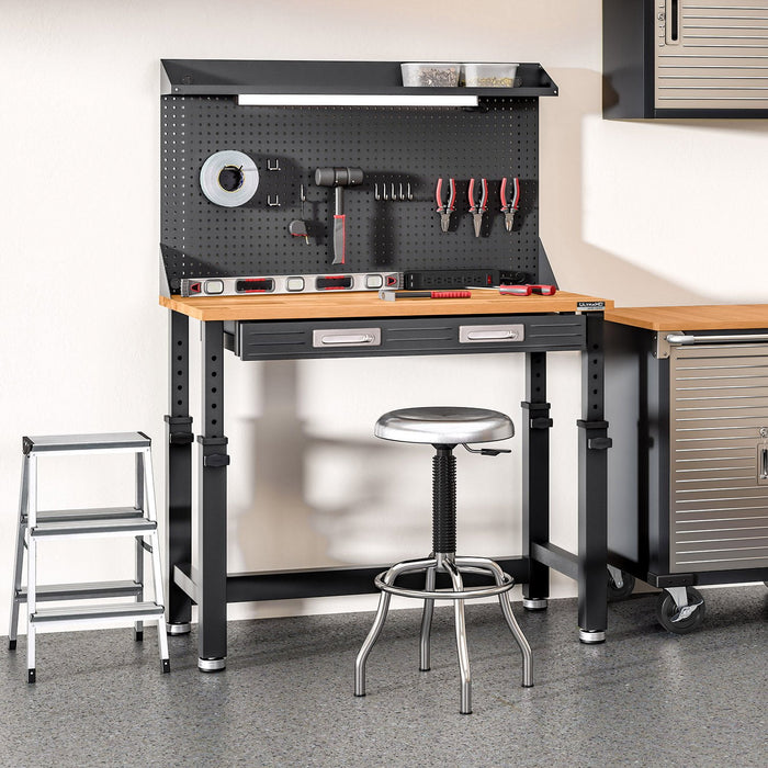 Seville Classics UltraHD Height Adjustable Lighted Work Center, 45"W x 22"D x 50.75-64"H - new