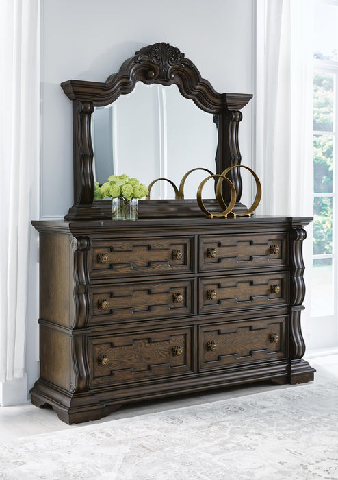 Maylee Dark Brown Maylee Dresser and Mirror