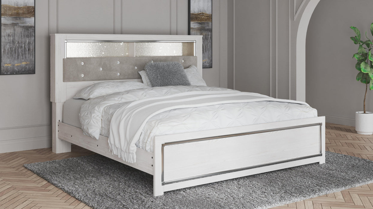 Altyra White Altyra King Panel Bookcase Bed