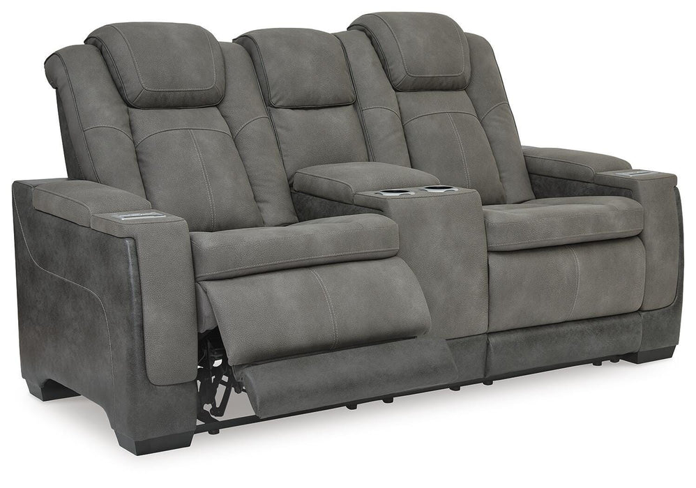 Next-Gen Durapella Slate Next-Gen Durapella Power Reclining Loveseat with Console