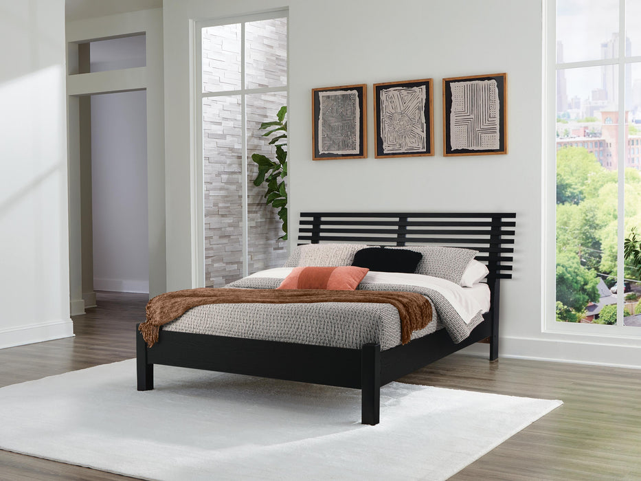 Danziar Black Danziar Queen Slat Panel Bed