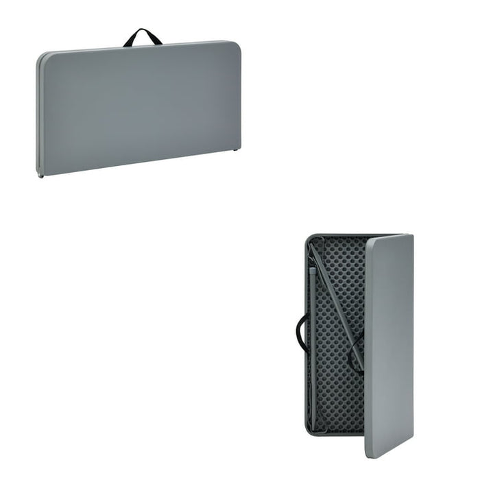 Mainstays 5 Piece Resin Card Folding Table and Four Folding Chairs Set, Gray - new